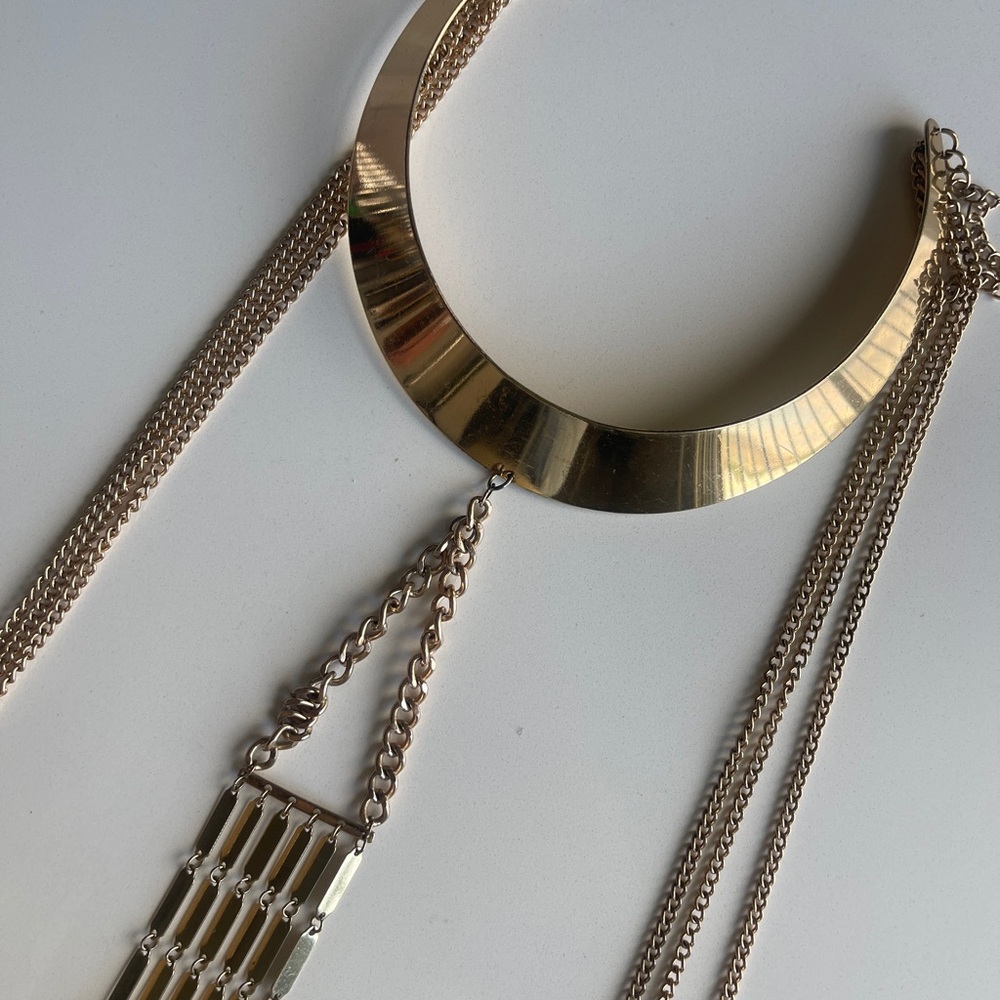 Elegant Gold Body Chain Necklace - Choker Style